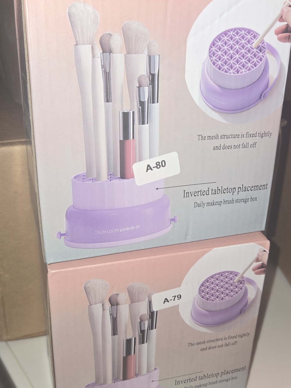 Purple Makeup Brush Holder Organizer